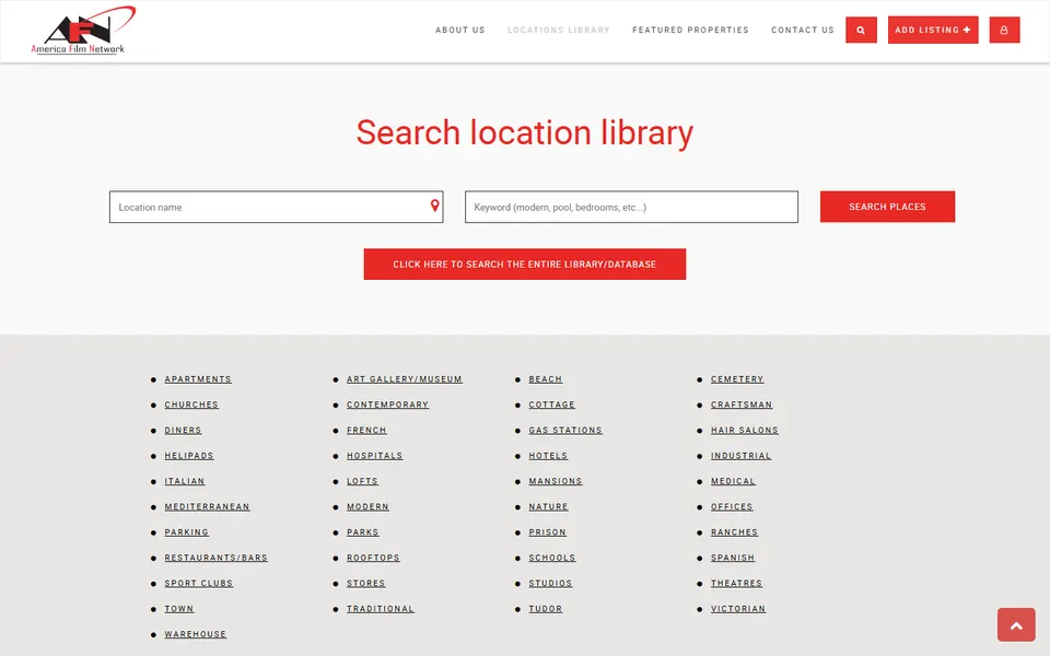 America Film Network website homepage screenshot