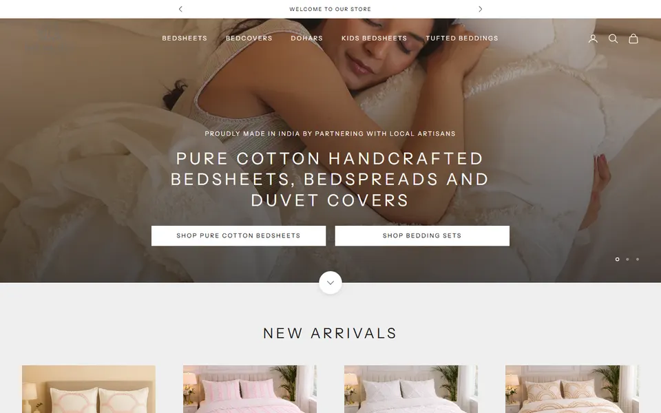 Beds & More website homepage screenshot