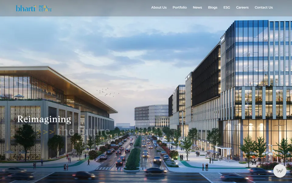 Bharti Real Estate website homepage screenshot