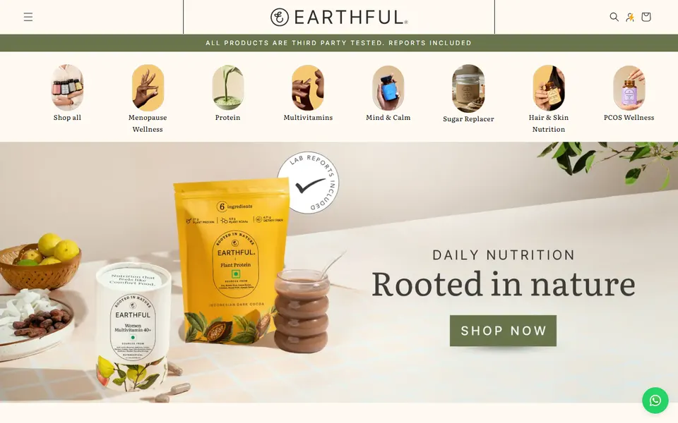 Earthful website homepage screenshot