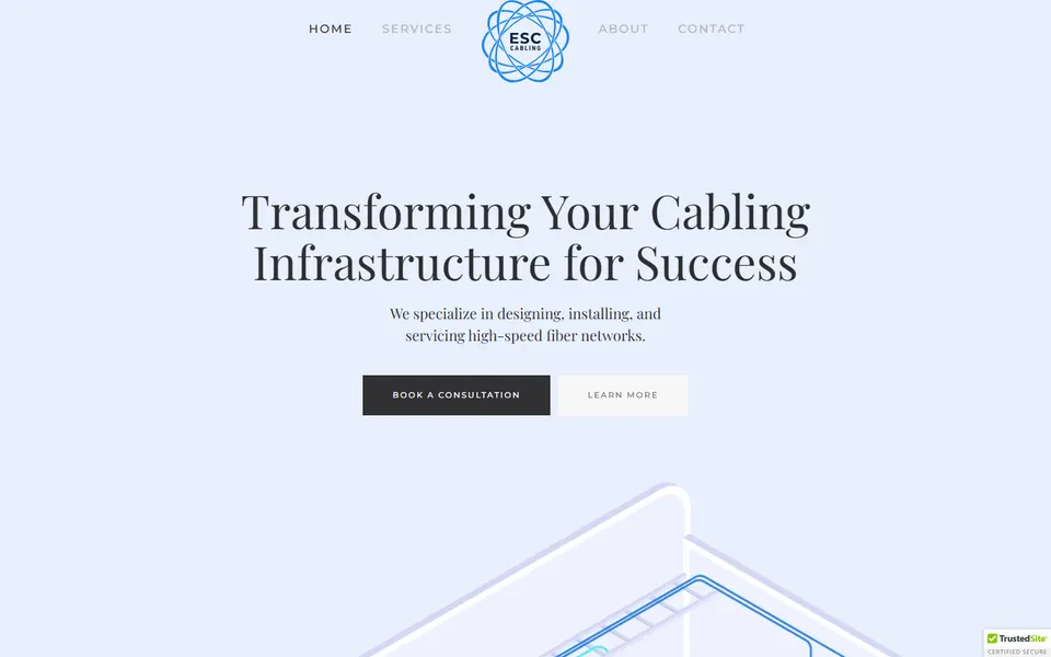 ESC Cabling website homepage screenshot