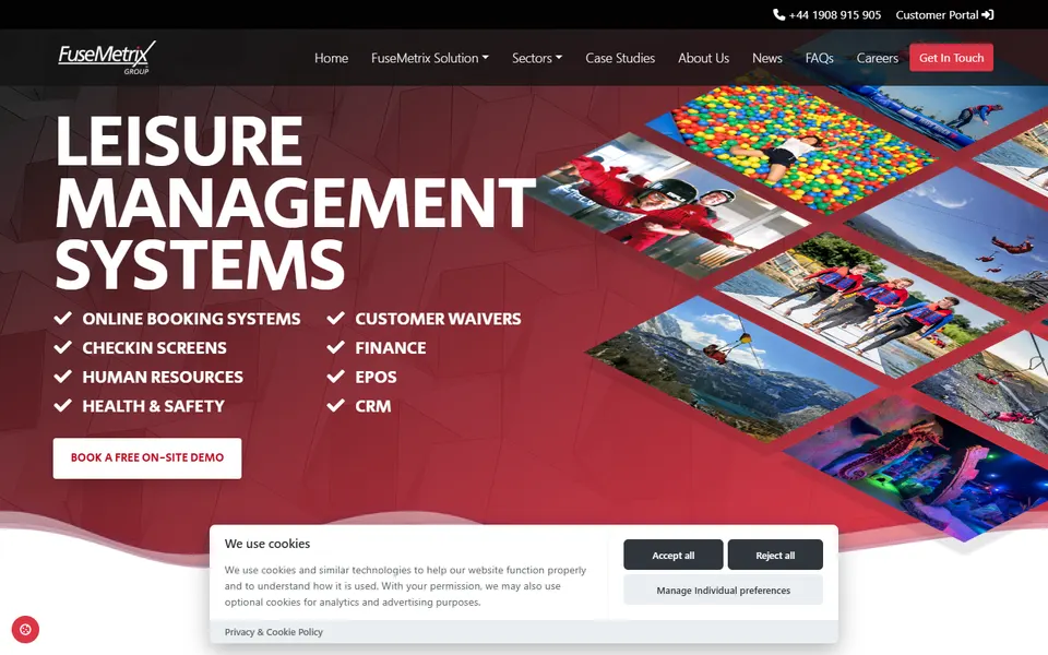 FuseMetrix website homepage screenshot
