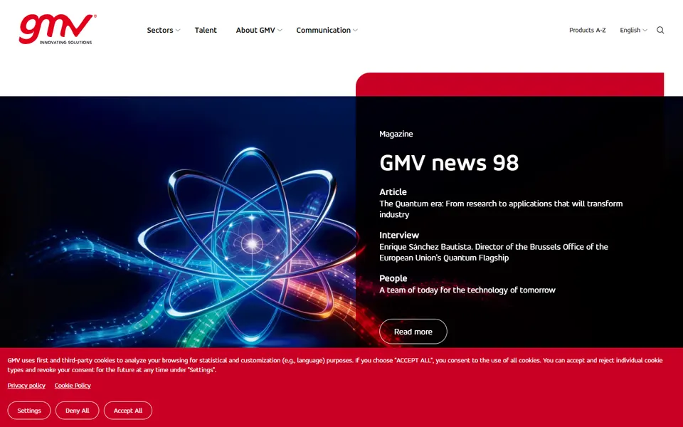 GMV website homepage screenshot