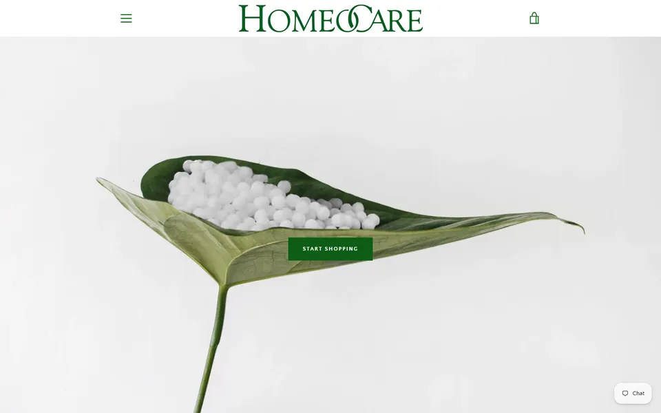 Homeocare website homepage screenshot