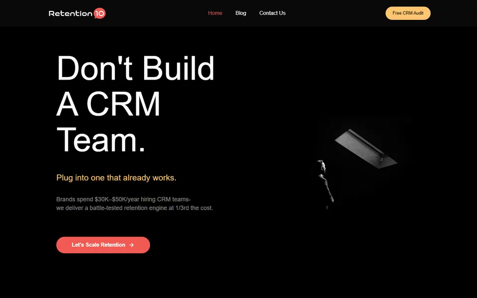 Retention10 website homepage screenshot
