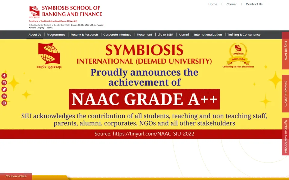 SSBF website homepage screenshot