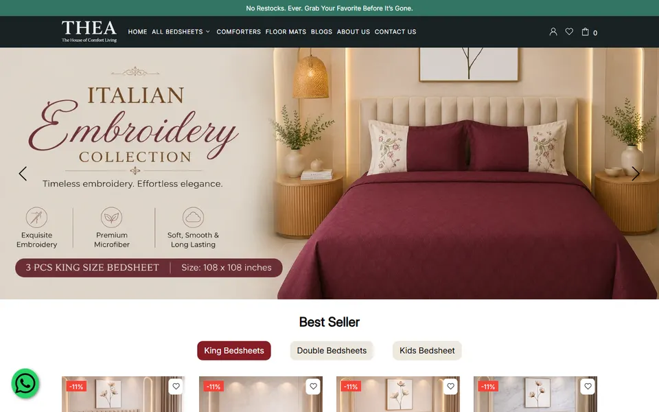 The A Living website homepage screenshot